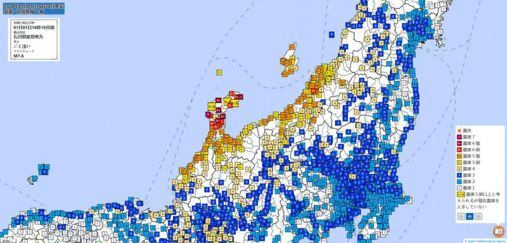 Japan Earthquakes History